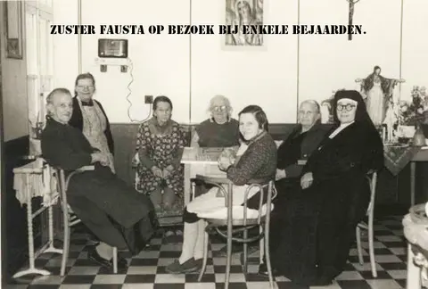 Kerkstraat - St. Jozefkliniek - Zusters 1960 Bezoek bejaarden in de Oude Kerkstraat (1960)
