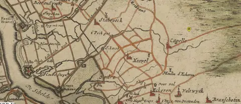Kapellen 1712 - Fricx-kaart