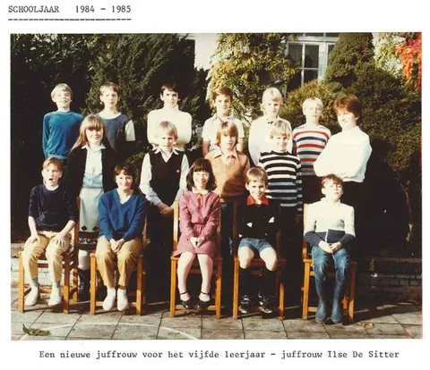 Klasfoto - De Platanen 1984-1985 - 5de leerjaar - juf Ilse (1985)
