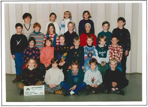 Klasfoto - De Platanen 1993-1994 - 5de leerjaar - juf Ilse (1994)