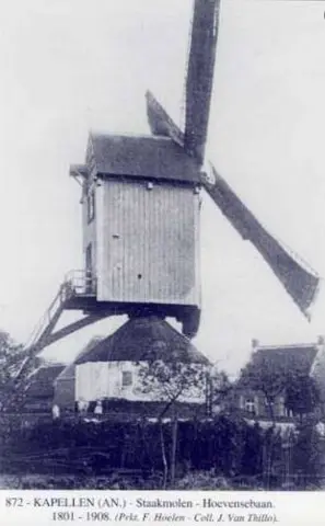 Hoevensebaan - staakmolen 1801-1908 in de Hoevensebaan (1908)