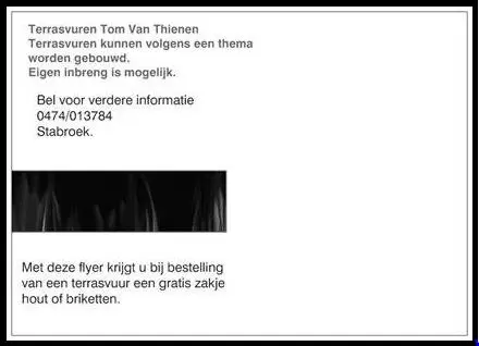 Terrasvuur Tom Van Thienen - flyer